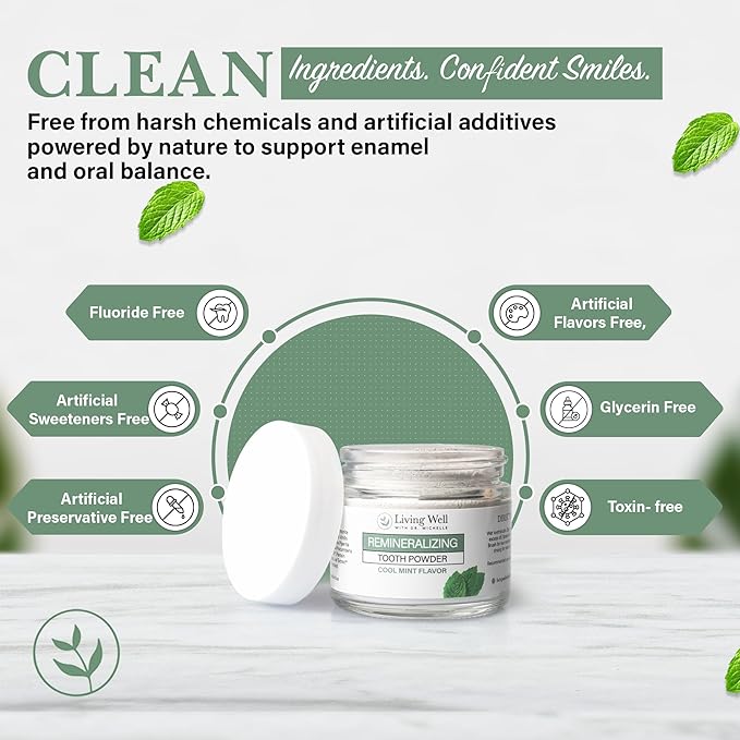 Remineralizing Tooth Powder | Fluoride-Free Hydroxyapatite Formula | Supports Enamel Strength & Oral Wellness | Safe, Clean Ingredients | Cool Mint Flavor-Ruum Studio Home