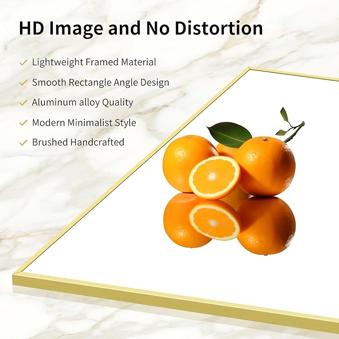 Gold Bathroom Mirror for Wall, 30x36 Inch Rectangle with Metal Frame, Modern Vanity for Bathroom Living Room, Entryway Hangs Horizontal or Vertical-Ruum Studio Home