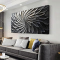 LASMOND Abstract Black and White Wall Art for Living Room Modern Canvas Print Painting Lines Flower Floral Large Artwork Bedroom Home Office Wall Décor (40x20 Inches)-Ruum Studio Home