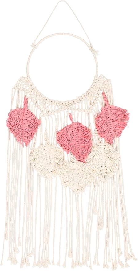 Mark&Day Wall Hanging, Tosens Bohemian/Global Farmhouse Bright Pink Tapestry Wall Hanging for Living Room, Bedroom, Office or Kitchen (32"H x 11"W)-Ruum Studio Home