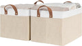 StorageWorks Storage Bins, Fabric Storage Bins for Shelves, Large Storage Baskets with Metal Frame, Closet Baskets and Bins with Handles, Brown and White, 2-Pack-Ruum Studio Home