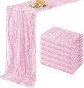 Light Pink Cheesecloth Table Runner 6 Pack 10FT Rustic Gauze Fabric Cheese Cloth Table Runner for Wedding 20 x 120 Inch Long Bridal Baby Shower Table Decorations Boho Sheer Birthday Party Table Decor-Ruum Studio Home