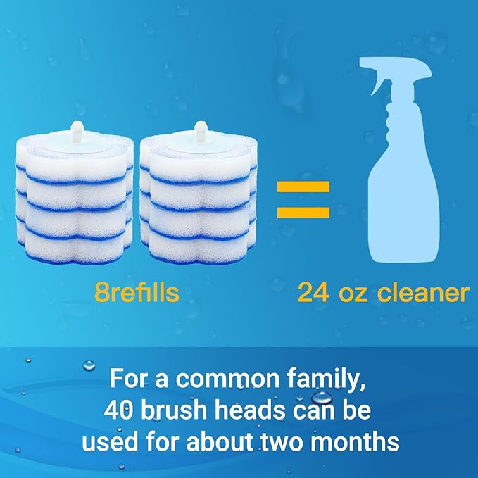 Disposable Toilet Brush Holder Set Toilet Wand (Pack of 2) Toilet Cleaner Scrubber with 24 Refills-Ruum Studio Home
