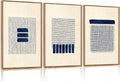 Aurlan Boho Christian Line Art Framed Wall Decor(16"x24"), 3PCS Minimalist Jesus Leavs the 99 Sheep Lamb Bible Story Canvas Artwork, Neutral Abstract Beige Navy Blue Religious Painting for Bedroom Living Room-Ruum Studio Home