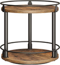 Lazy Susan Organizer, Rotating Spice Rack, 2 Tier Spice Turntable Organizer, Industrial Turntable Spice Holder, for Kitchen Countertop and Cabinet, Compact and Versatile, Rustic Brown SR22BR-Ruum Studio Home