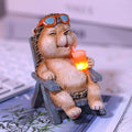 Miniature Hedgehog Figurine Solar Resin Statue for Outside Garden Lawn Yard Patio Home Office Decorations, Ideal Ornaments Birthday Gifts for Mom Women Grandma-Ruum Studio Home