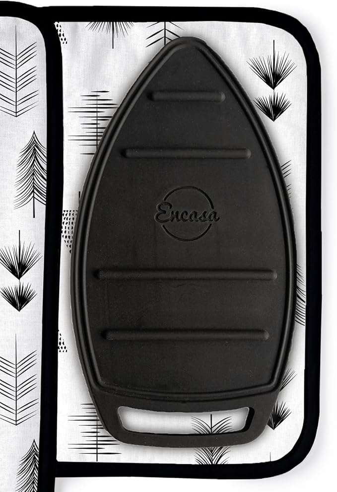 Encasa Homes Ironing Mat/Pad (Small 28"x20") with 3mm Padding & Silicone Iron Rest for Steam Pressing on Tabletop or Bed - Heat Resistant, Portable, Quilting & Travel Blanket - Black Arrow-Ruum Studio Home
