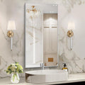 48x24In Silver Bathroom Mirror for Wall, Brushed Nickel Rectangle Mirrors with Metal Frame, Bathroom Rectangular Mirror Modern Wall Mirror for Bedroom Living Room, Hangs Horizontal or Vertical-Ruum Studio Home