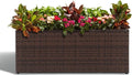 LEWIS&WAYNE Large Rectangular Block Planter Box Handmade Wicker Tall Planters for Outdoor Plants with Removable Liners Modern Planter for Indoor Outdoor Patio Deck - Brown, 36''x12''x16''-Ruum Studio Home