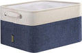 BALEINE 1 Pack Fabric Storage Bins for Shelves, Linen Storage Baskets for Organizing, Decorative Closet Bins for Clothes, Home (Navy Blue, 15''x11''x9.5'')-Ruum Studio Home