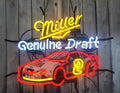 Neon Signs Beer Bar Club Bedroom Compatible For Miller Genuine Draft Car Glass Neon Signs for Office Hotel Pub Cafe Birthday Party Man Cave Neon Light Art Wall Lights 24 X 20 Inches-Ruum Studio Home
