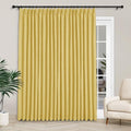 Macochico 100”Wx102”L 100% Blackout Pinch Pleated Linen Curtains for Sliding Door Bedroom Living Room Farmhouse Thermal Insulated Yellow Burlap Drapes with Tieback 1 Panel Shabby Chic Style-Ruum Studio Home