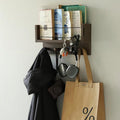 Entrance Coat Rack ，Coat Hooks, Wall-Mounted Wooden Hook Rack, Wall-Mounted Shelves are Very Suitable (Walnut Colored Finish-A)-Ruum Studio Home