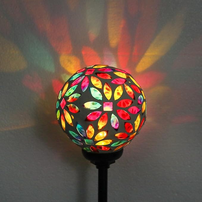 Afirst Solar Lights Outdoor Decorative - Solar Mosaic Garden Stakes Flower Decorative Lights Waterproof for Pathway Yard Lawn Decoration Multi-Ruum Studio Home