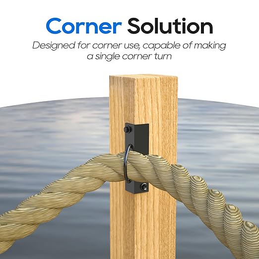 4Pack 2inch Rope Support Holder for Corner Post Drop Ring Brackets Stainless Steel Decorative for Hemp Rope Fencing Stair Deck Railing Ceiling Hook-Ruum Studio Home