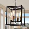 Lantern Pendant Light, 4-Light Gold Chandelier,Modernized Ceiling Hanging Light Fixture for Bedroom Kitchen Island Foyer Living Room Dining Room Hallway-Ruum Studio Home