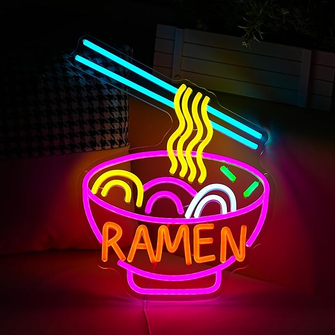 Ramen Neon Sign Dimmable LED Ramen Neon Light for Wall Decor Delicious Noodle Light Up Sign for Ramen Shop Resturant Dinning Room Kitchen (12"*15.5"USB)-Ruum Studio Home