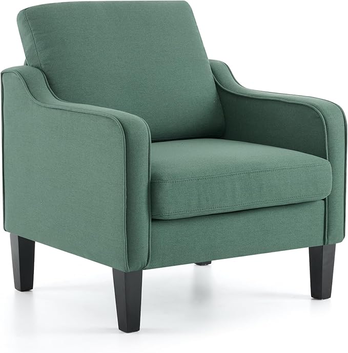 VINGLI Accent Chair for Living Room Chairs Dark Green Reading Chair for Bedroom Scooped Arm Chair Mid Century Modern Accent Chairs Upholstered Comfy Chair for Apartment, Waiting Room-Ruum Studio Home