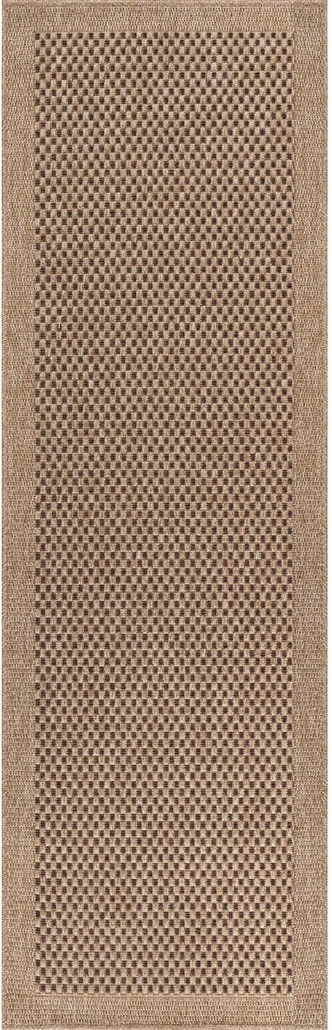 CAMILSON Indoor and Outdoor Runner Rug Natural Sisal Boho Woven Design Easy-Cleaning Non Shedding Fiber Living Room Bedroom Garden Patio and Kitchen Washable Outside Carpet Alfombras (2x7)-Ruum Studio Home