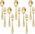E-far 10-Piece Gold Toddler Utensils, Kid Stainless Steel Silverware Set, Children Safe Forks and Spoons Set for Self Feeding, Healthy & Non-Toxic, Mirror Polished & Easy to Clean-Ruum Studio Home