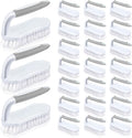 Lallisa 24 Pcs Scrub Brush for Cleaning with Handle Comfortable to Grip Heavy-Duty Flexible Stiff Bristles Scrubber Brushes Bulk for Shower Bathroom Carpet Kitchen Floor Tiles (Gray)-Ruum Studio Home