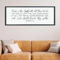 LuZhiQiang Trust in the Lord With All Thine Heart Wall Art Decor 40"×15" Proverbs 3:5-6 Sign Bible Verse Christian Scripture Large Wooden Framed Wall Hanging (Black)-Ruum Studio Home