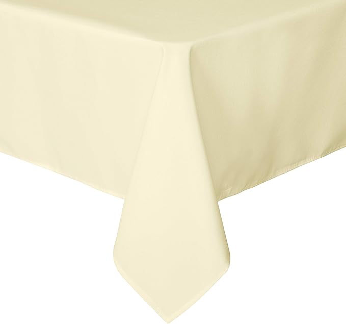 sancua Rectangle Tablecloth - 70 x 120 Inch - Stain and Wrinkle Resistant Washable Polyester Table Cloth, Decorative Fabric Table Cover for Dining Tables, Buffet Parties and Camping, Beige-Ruum Studio Home