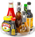 9.5" W Acrylic Clear Lazy Susan Turntable for Cabinet,Kitchen Countertop,Refrigerator and Pantry Organization Storage,1 Tier Small Spinning Organizer for Vitamin,Medicine,Spice Rack & Organization-Ruum Studio Home
