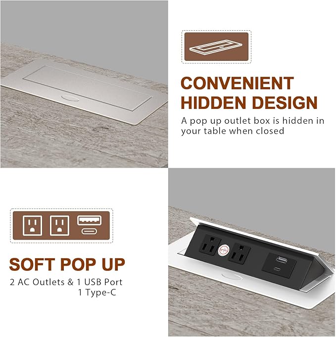 HIFYOBRO Large End Table Set of 2, 2 Drawers and Hidden Charging Station, Type-C & USB Port & Power outlets, Wooden End Table, Side Table with Storage for Living Room and Bedroom-Ruum Studio Home