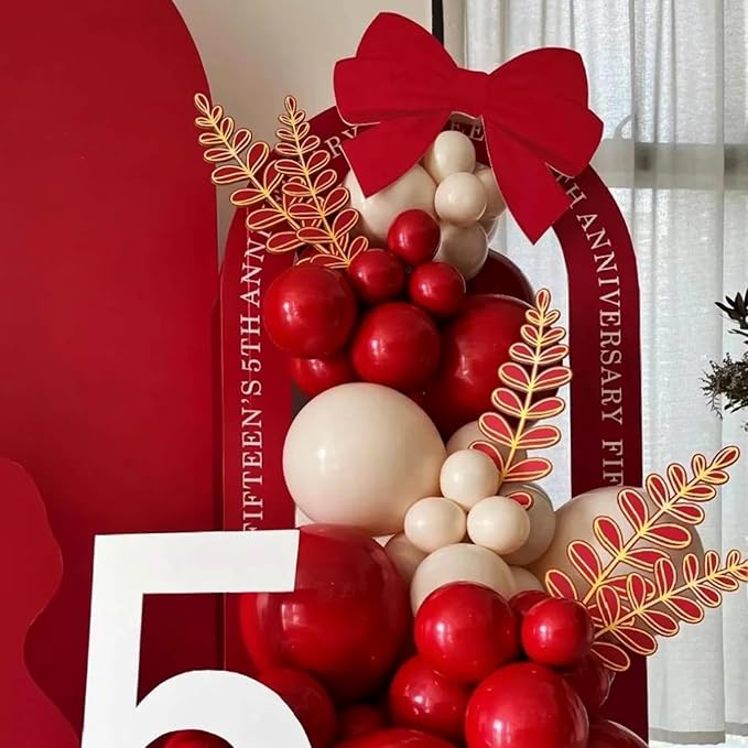 130pcs Ruby Red Balloons Different Sizes 18" 12" 10" 5" Dark Red Latex Balloon Garland Arch Kit for Birthday Baby Shower Graduation Wedding Valentine's Day Christmas Party Decorations-Ruum Studio Home