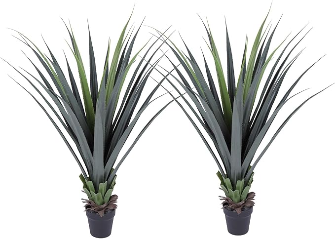 44inch Artificial Agave Plant Potted Plants Fake Agave Plant for Home Office Garden Indoor Outdoor Decoration (2PACK)-Ruum Studio Home