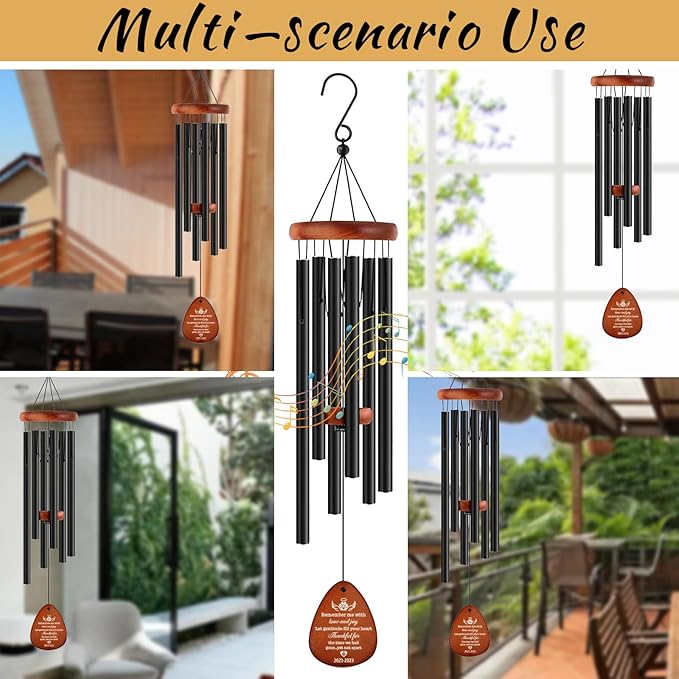 Personalized Pet Memorial Wind Chimes - Dog Memorial Gifts for Loss of Dog,Dogs Remembrance Bereavement Gift,Custom Pet Loss Sympathy Gifts in Memory of Dogs Cats (Design 1)-Ruum Studio Home