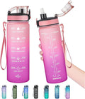 Enerbone Water Bottle, Leakproof BPA & Toxic Free, Motivational Water Bottle with Times to Drink and Straw, Fitness Sports Water Bottle with Strap for Office, Gym, Outdoor Sports-Ruum Studio Home