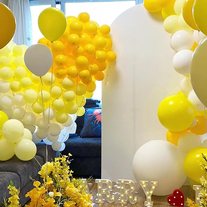 130pcs Pastel Yellow Balloons Different Sizes 18" 12" 10" 5" Light Yellow Latex Balloon Garland Arch Kit for Birthday Baby Shower Graduation Wedding Gender Reveal Party Decorations-Ruum Studio Home