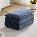 Karl home Modular Ottoman for Sectional Sofa, Chenille Comfy Upholstered Furniture for Living Room, Apartment, Studio, Office, (Ottoman, Dusty-Blue)-Ruum Studio Home