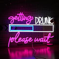 Drink Please Wait Neon Sign Dimmable Letters Neon Light for Wall Decor USB Powered LED Drinking And Wait Light Up Sign for Pub Man Cave Home Bar Restaurant Decor Party(16.7 * 12.8In)-Ruum Studio Home