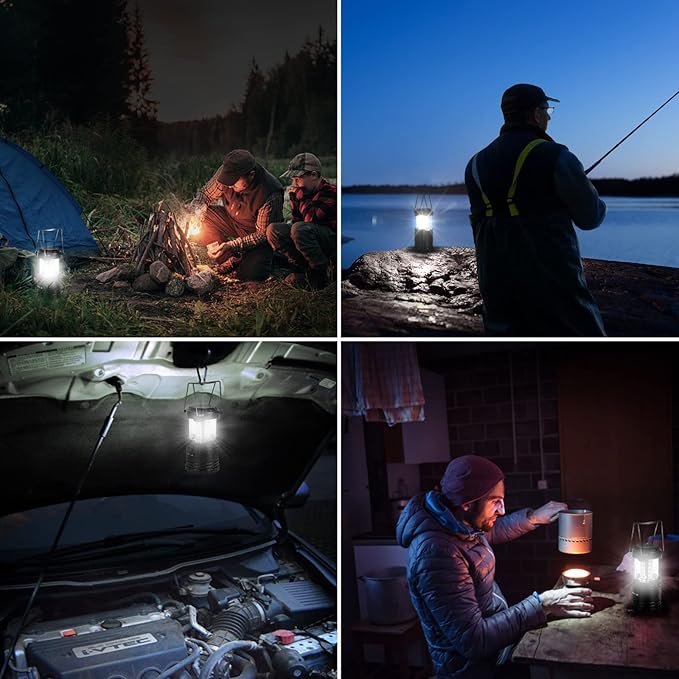 Lepro LED Camping Lanterns Battery Powered, Collapsible, IPX4 Water Resistant, Outdoor Portable Lights for Emergency, Hurricane, Storms and Outages-Ruum Studio Home