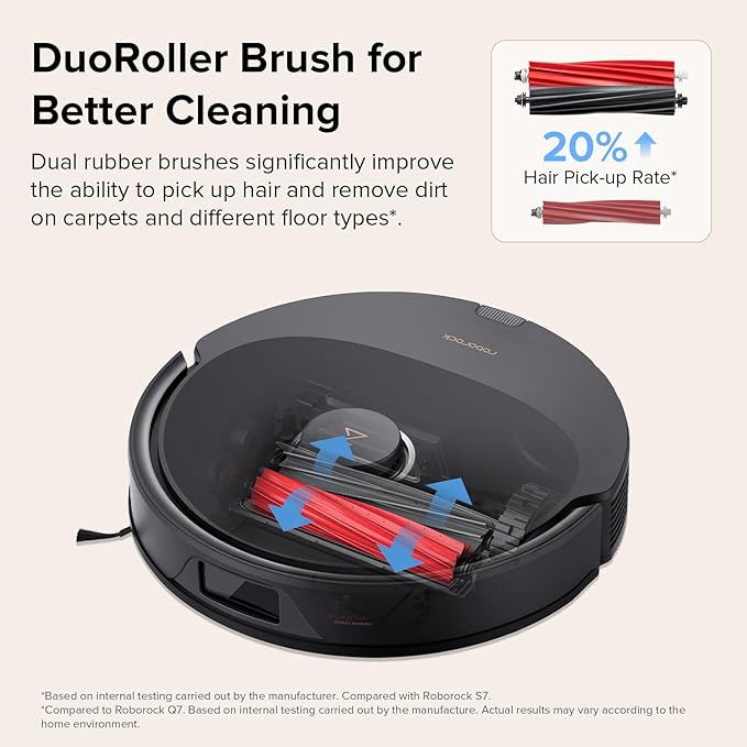 roborock Q8 Max Robot Vacuum and Mop Cleaner, DuoRoller Brush, 5500Pa Strong Suction, Lidar Navigation, Obstacle Avoidance, Multi-Level Mapping, Perfect for Pet Hair-Ruum Studio Home