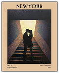 Retro Vintage New York Wall Art Print - 11x14 Unframed Poster - New York City Souvenirs, Cute Trendy Colorful Wall Decor (Kiss on the Subway, 11x14")-Ruum Studio Home