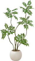 Artificial Mahonia Fortunei Tree 5FT,Tall Fake Plant Artificial Sumac Tree, Faux Plants Indoor Fake Plants Decor with Pots for Home Office Bathroom Bedroom Living Room Decorations Housewarming-Ruum Studio Home