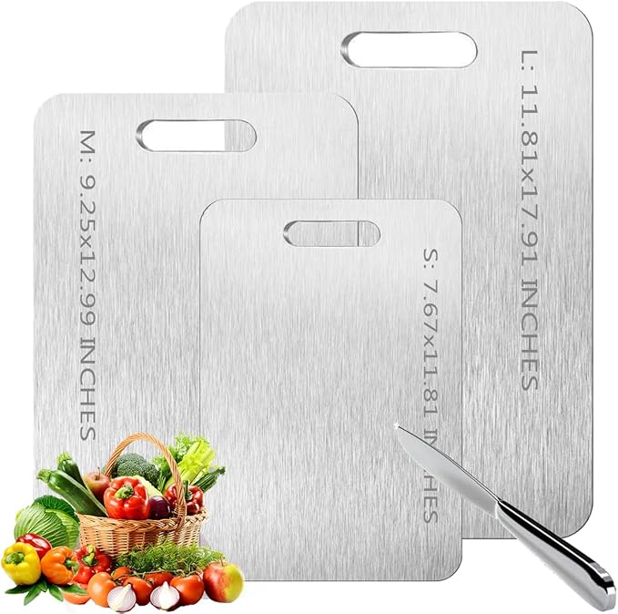 3 pack Titanium Cutting Boards for Kitchen -Titanium Cutting Board Double Sided Titanium Cutting Mat,Non Stick Chopping Board-Ruum Studio Home