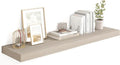 Heimlove 48" Floating Shelves for Wall,10 Grey Deep Rustic Wood Display & Storage Wall Shelves with Heavy Duty Brackets for Bathroom,Bedroom,Kitchen,Living Room,Office-Ruum Studio Home