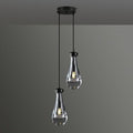 Black Raindrop Pendant Lights Kitchen Island, Bronze 2-Light Cluster Pendant Light for Dining Room, Dimmable Hanging Pendant Lighting Bedroom Light Fixture Ceiling Chandelier for Foyer-Ruum Studio Home