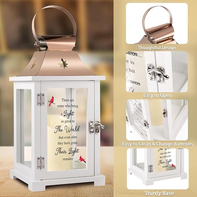 Memorial Lantern, Sympathy Gifts for Loss of Mom/Dad/Loved One, Bereavement Gifts, in Memory of Loved One Lantern,Celebration of Life, Memorial Gifts, Funeral Lantern,There are Some who Bring a Light-Ruum Studio Home