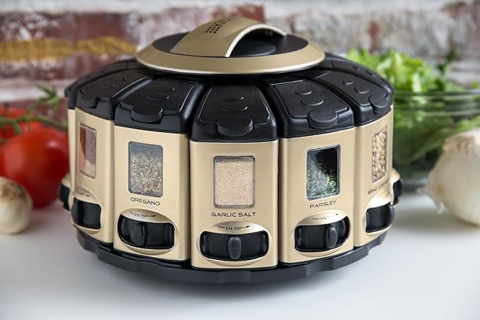KitchenArt 57010 Select-A-Spice Auto-Measure Carousel Professional Series, Satin-Ruum Studio Home