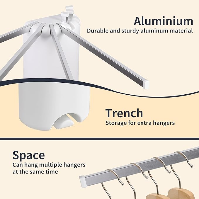 Wall Mounted Clothes Drying Rack - Foldable Tripod, Over The Door Rack for Laundry Bedroom, Household Aluminium-Ruum Studio Home