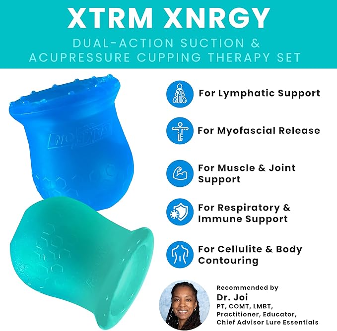 Cupping Therapy Set – Cupping Kit for Massage Therapy – Silicone Cups – Massage Cups – Smart Cupping for Fascia and Myofascial Release (Large, XTRM XNRGY)-Ruum Studio Home