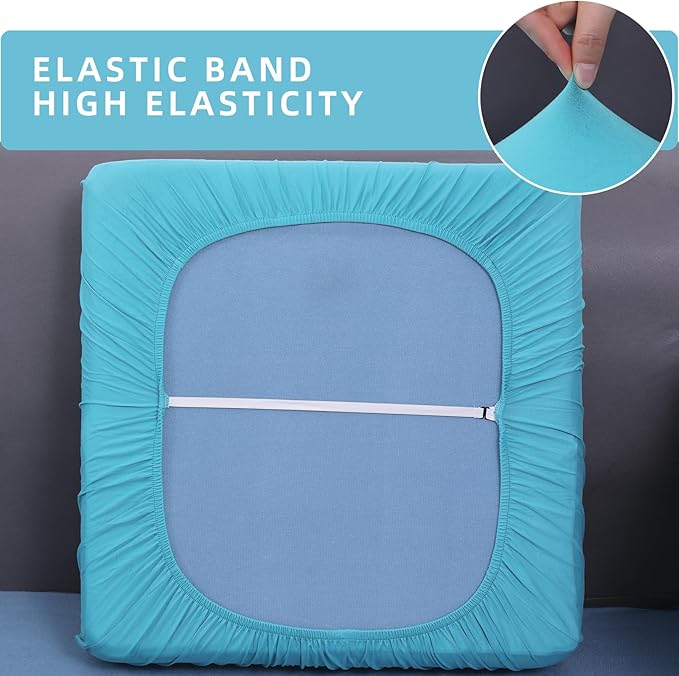 hyha Waterproof Couch Cushion Covers, Sectional Sofa Slipcovers Washable, L Shape Chaise Dog Couch Covers for Sectional Sofa, Universal Furniture Protector (1 Piece for Chaise, Peacock Blue)-Ruum Studio Home