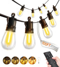 Outdoor String Lights Patio LED Light Outside - 30M 28+2 S14 LED with Remote Control 100ft Porch Lighting IP65 Waterproof-Ruum Studio Home