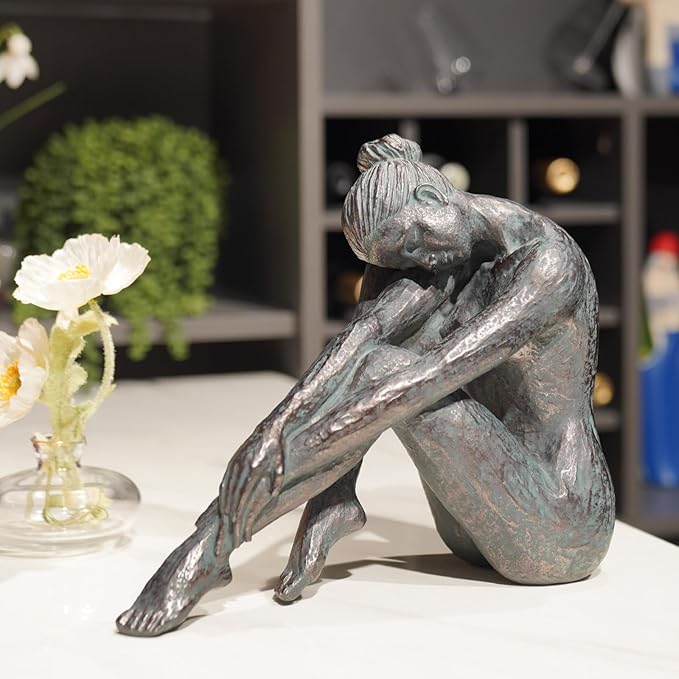 Guichifun Yoga Dancer Statue Home Decoration - Resin Bronze Sculpture Modern Creative Home Garden Statue Handicrafts Art Ware Home Décor Office Room or Outdoor Garden Gifts 10.25 x 4.25 x 8.75 Inch-Ruum Studio Home